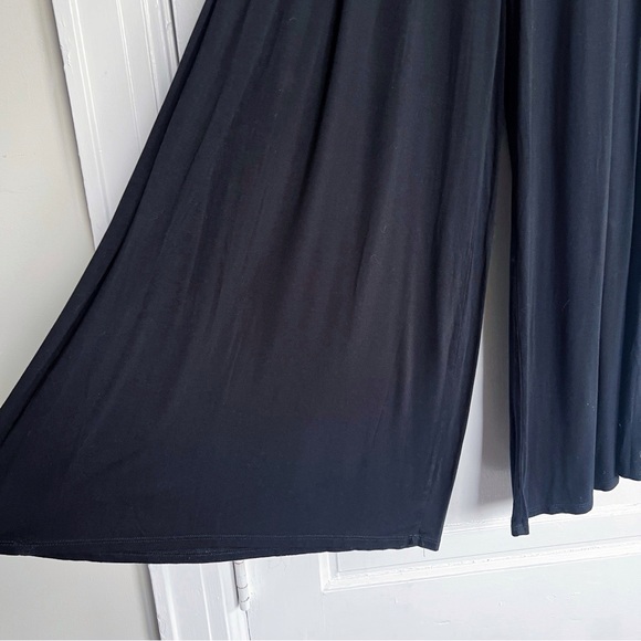 Free People • FP Beach Alia wide leg pants black flowy jersey knit palazzo - Picture 8 of 11